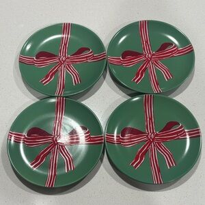 Threshold Green and Red Dinner Plates